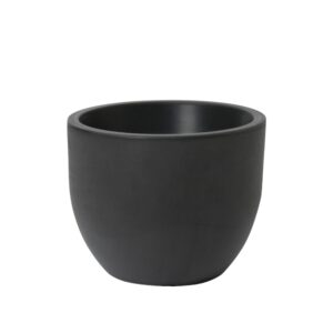 Italiaanse ronde sierpot, kleur antraciet. Afmeting 30x23